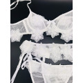 Girl Lace Lady Sexy Panty y maduro Push Up Moda Mujer elegante Ropa interior Sex Net Flower Conjunto de sujetador de lujo hecho a mano